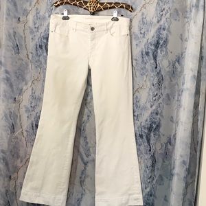 Elie Tahari Adena flare jeans mid rise relaxed flared leg white classic …
